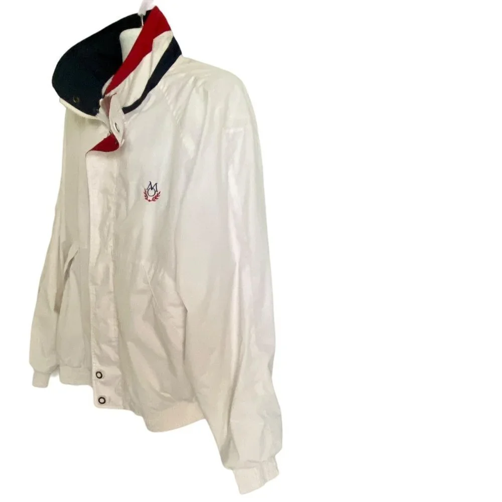 Members Only White Full Zip Jacket Men's XL